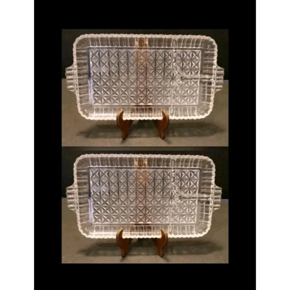 Anchor Hocking Serva Snack Divided Glass Serving Dish 3 Section Tray Appetizer